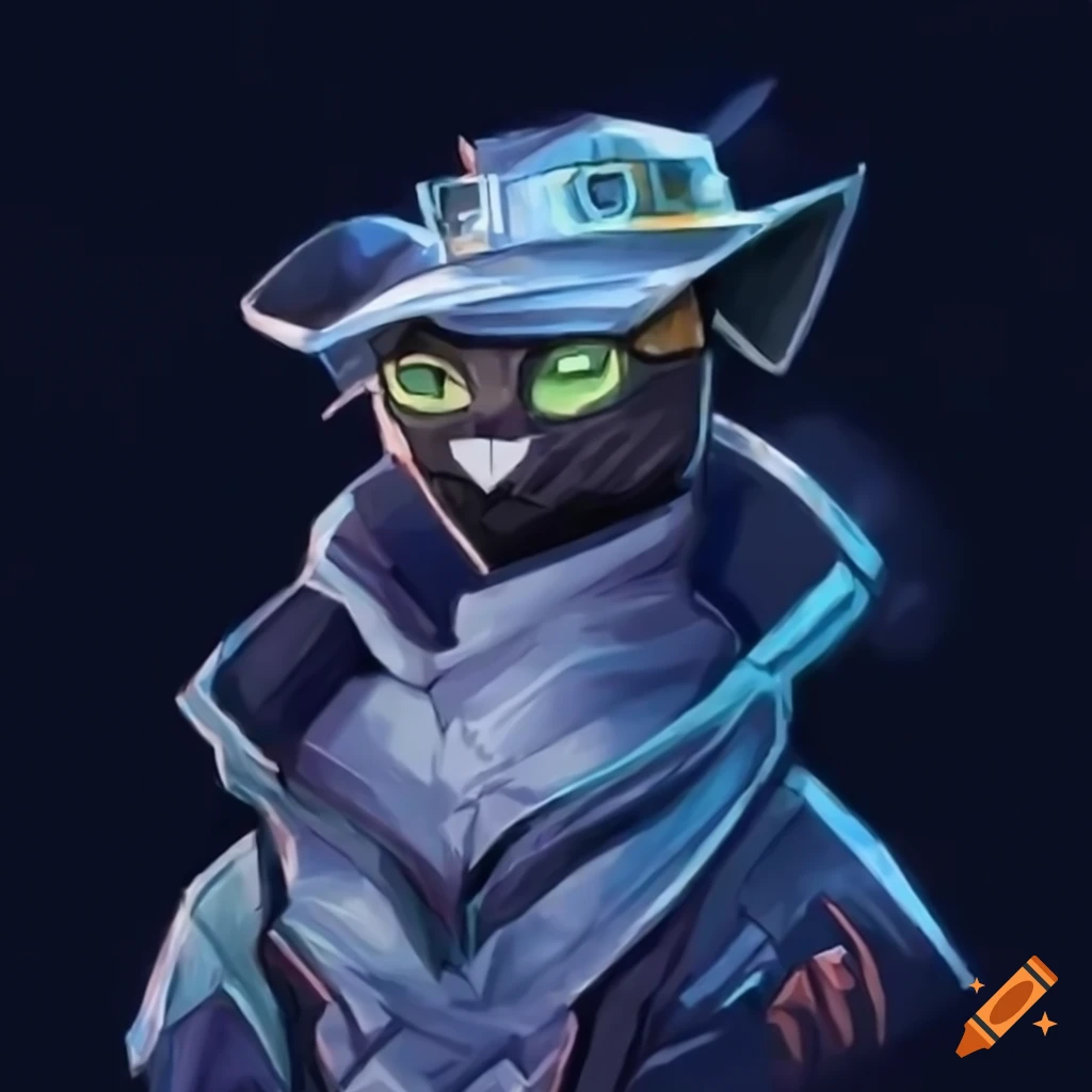 Valorant cypher cat character on Craiyon