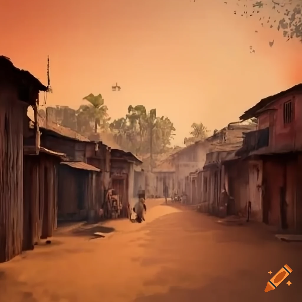 Empty market in a village in India on Craiyon