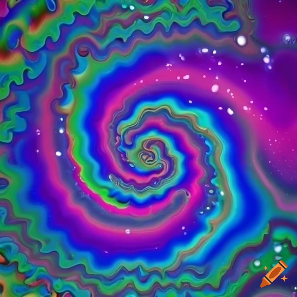 HD wallpaper with snow cone texture and colorful spiral optical illusion