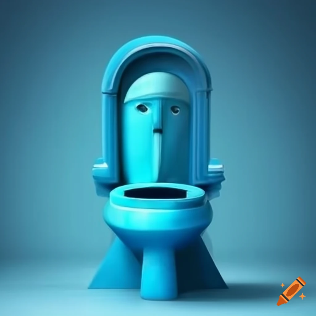 Sad blue toilet