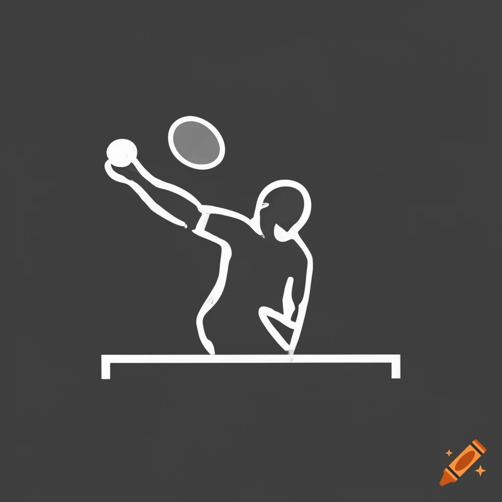 Table tennis player pictogram logo