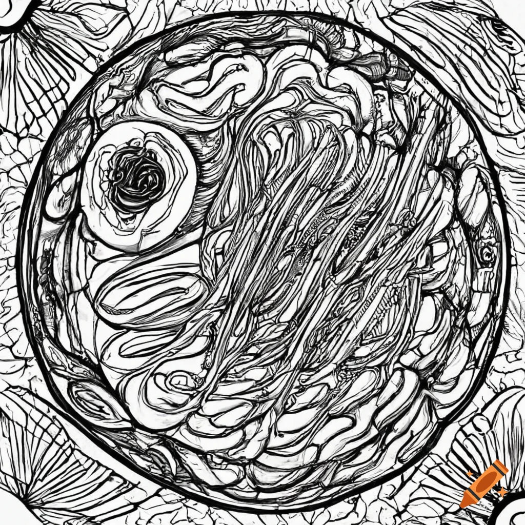 Black and white ramen coloring page