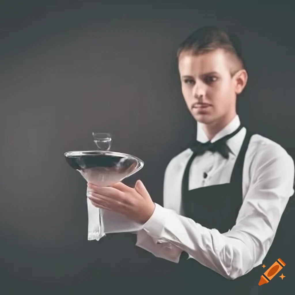 Waiter serving food in a restaurant