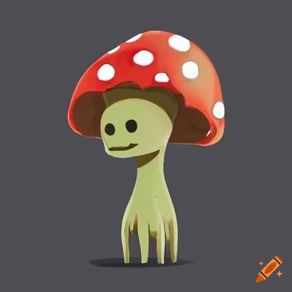 Bonnet mushroom golem in a cute style