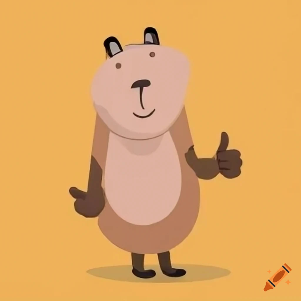 Happy capybara giving thumbs up gesture