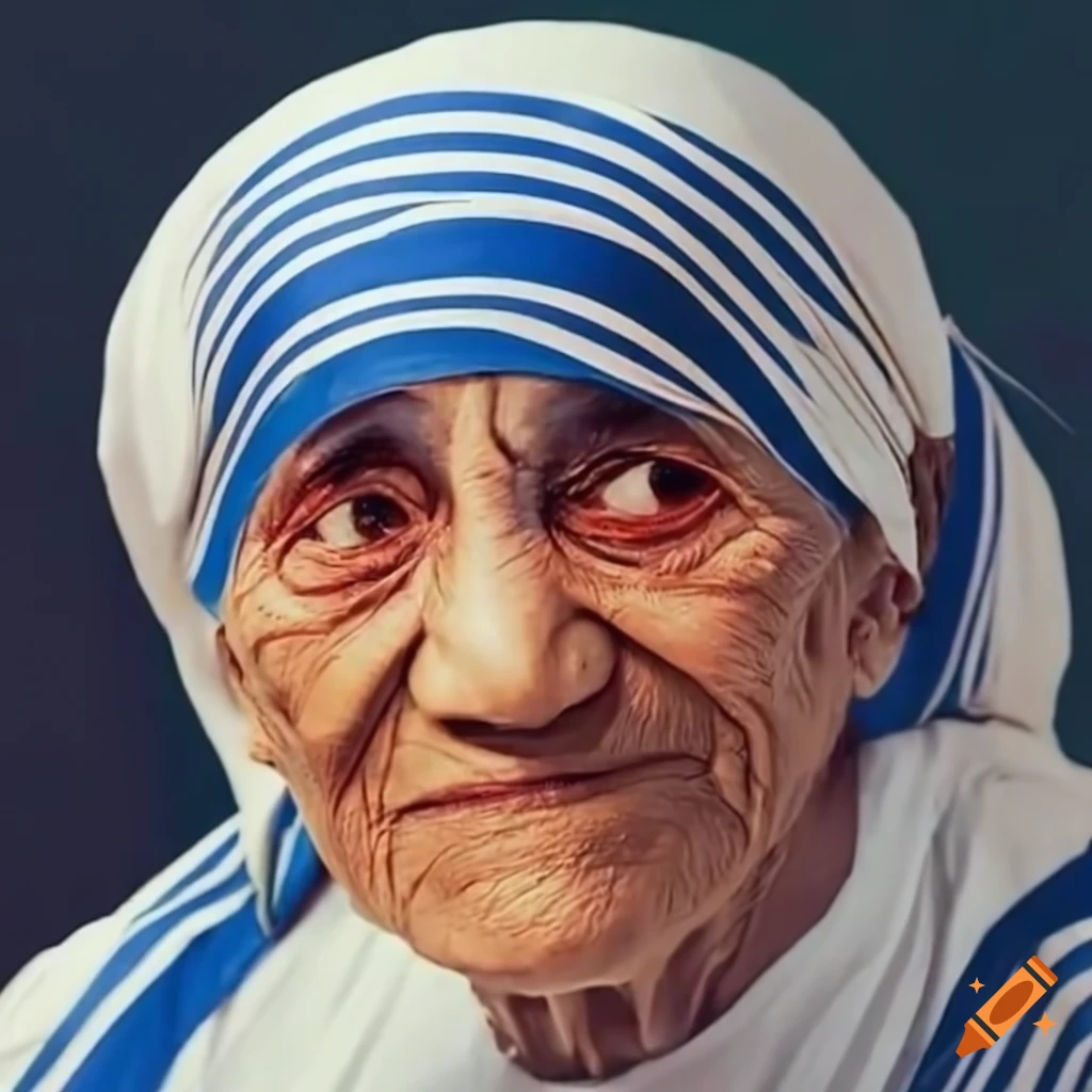 Mother Teresa caring for children in a poor community