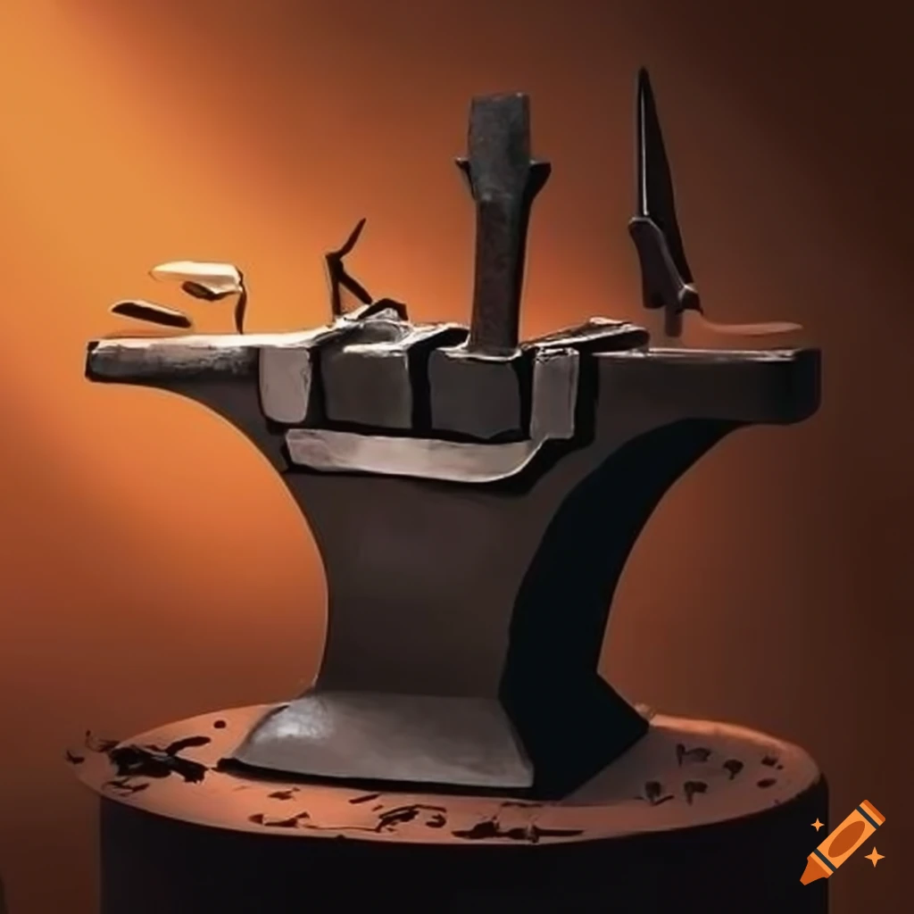 Blacksmiths working with metallic tools and sketching designs
