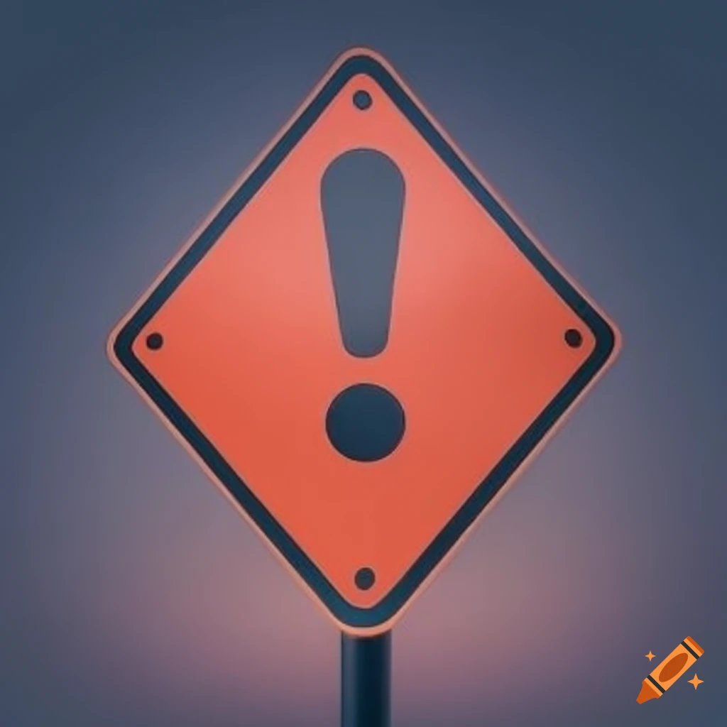 Warning sign with important information for commission engineer