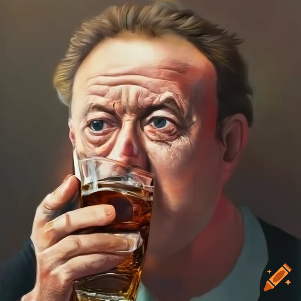 Portrait of a person enjoying whisky on Craiyon