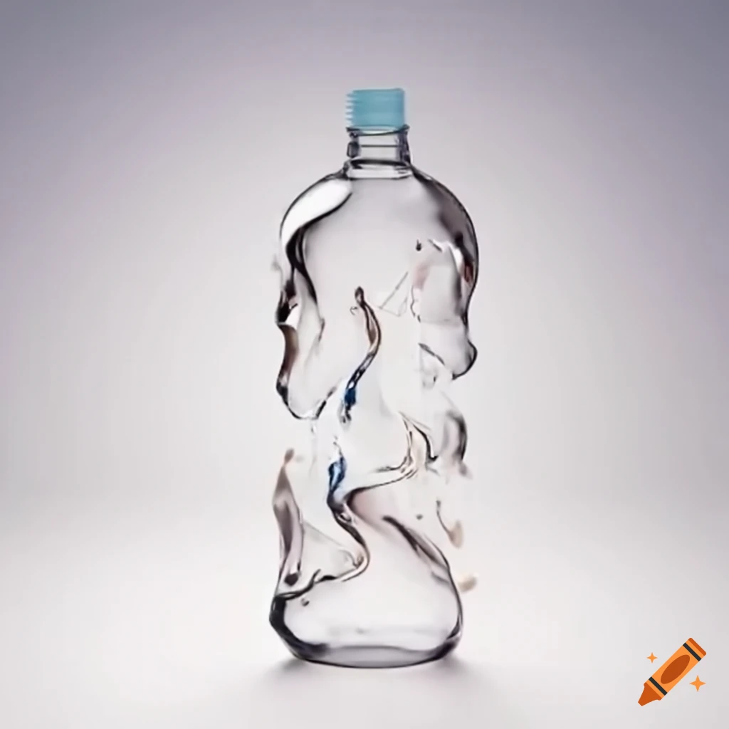 Exploding clear plastic bottle