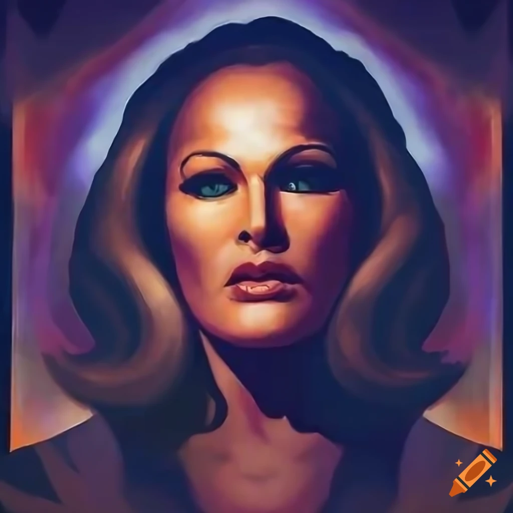Portrait of ursula andress in dynamic frank frazetta style on Craiyon