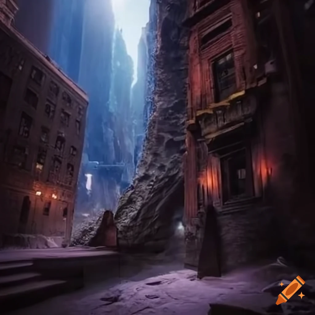 New york city built inside a cave in a beautiful fantasy style on Craiyon