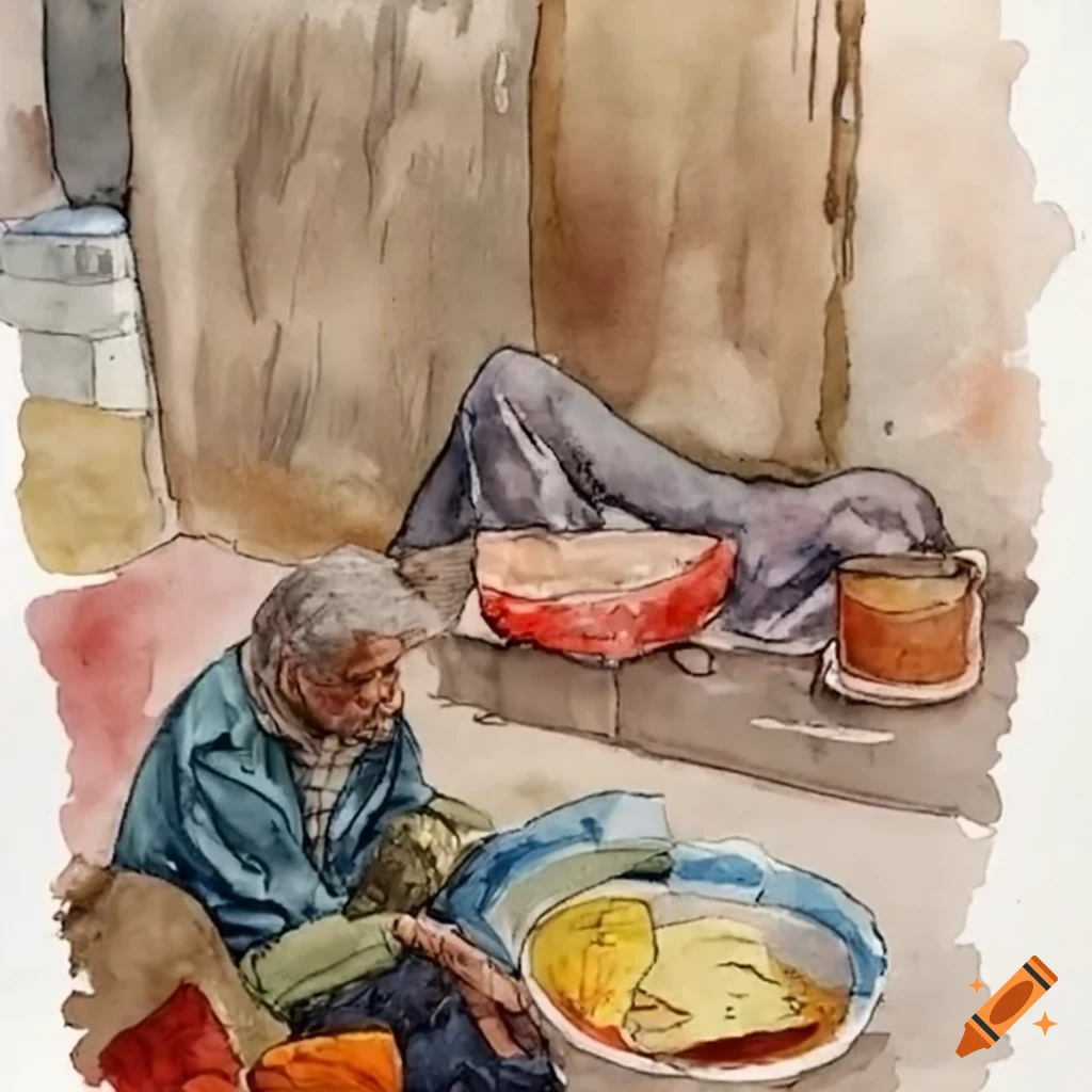Homeless people in need of food