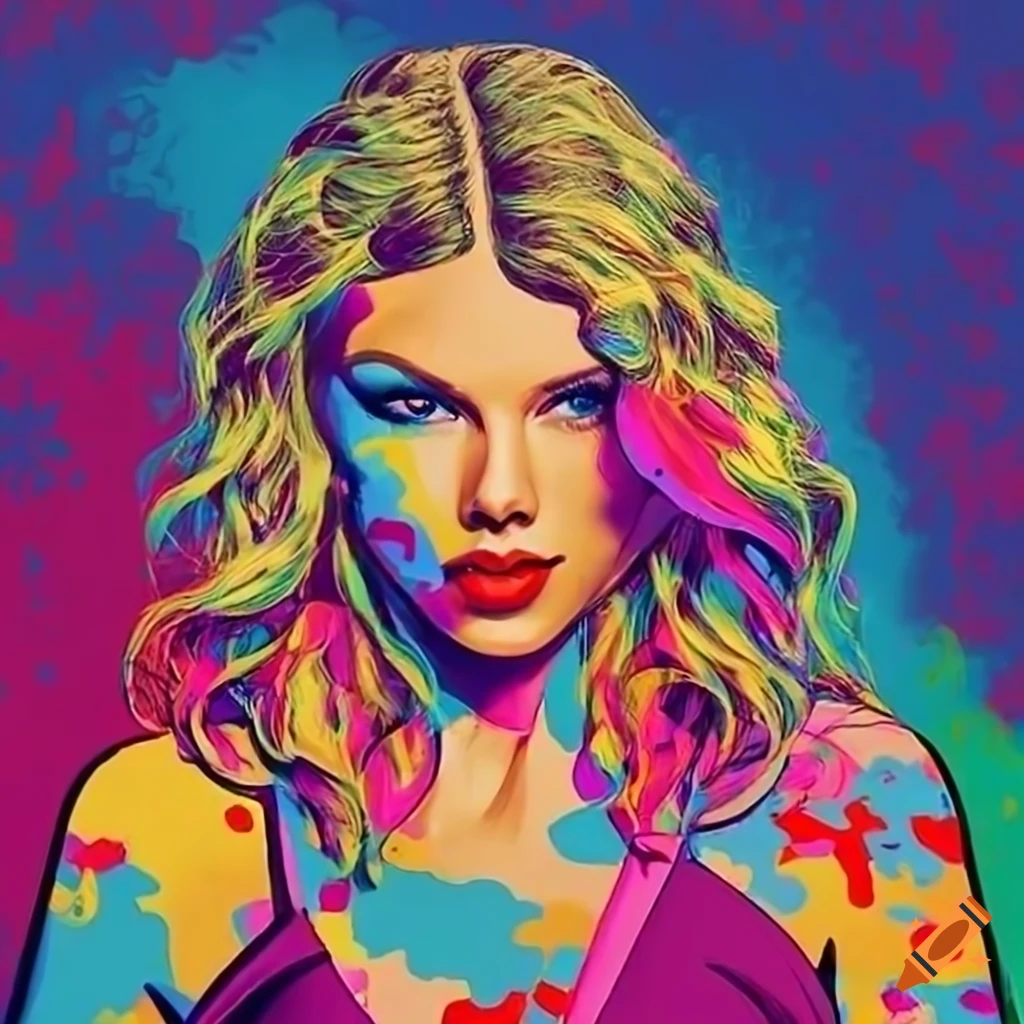 Vibrant And Colorful Pop Art Of Taylor Swifts Iconic Moments On Craiyon