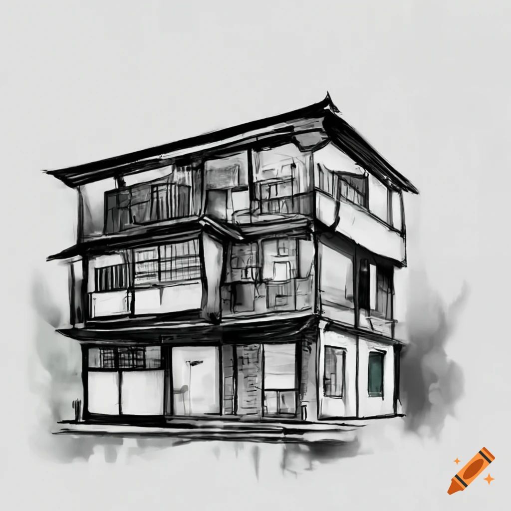 Modern japanese house on Craiyon