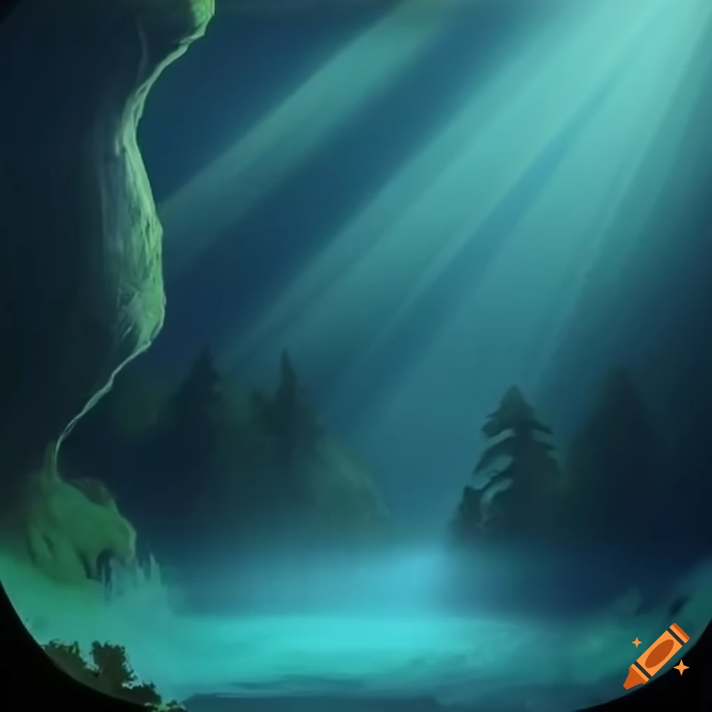 Mountain lake with god rays creating a sense of naturalism and awe