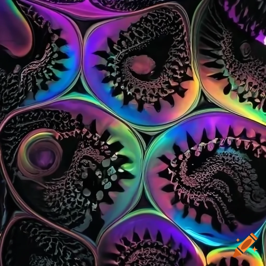 Steel sculptural MC Escher labyrinth art with iridescent liquid trickling down