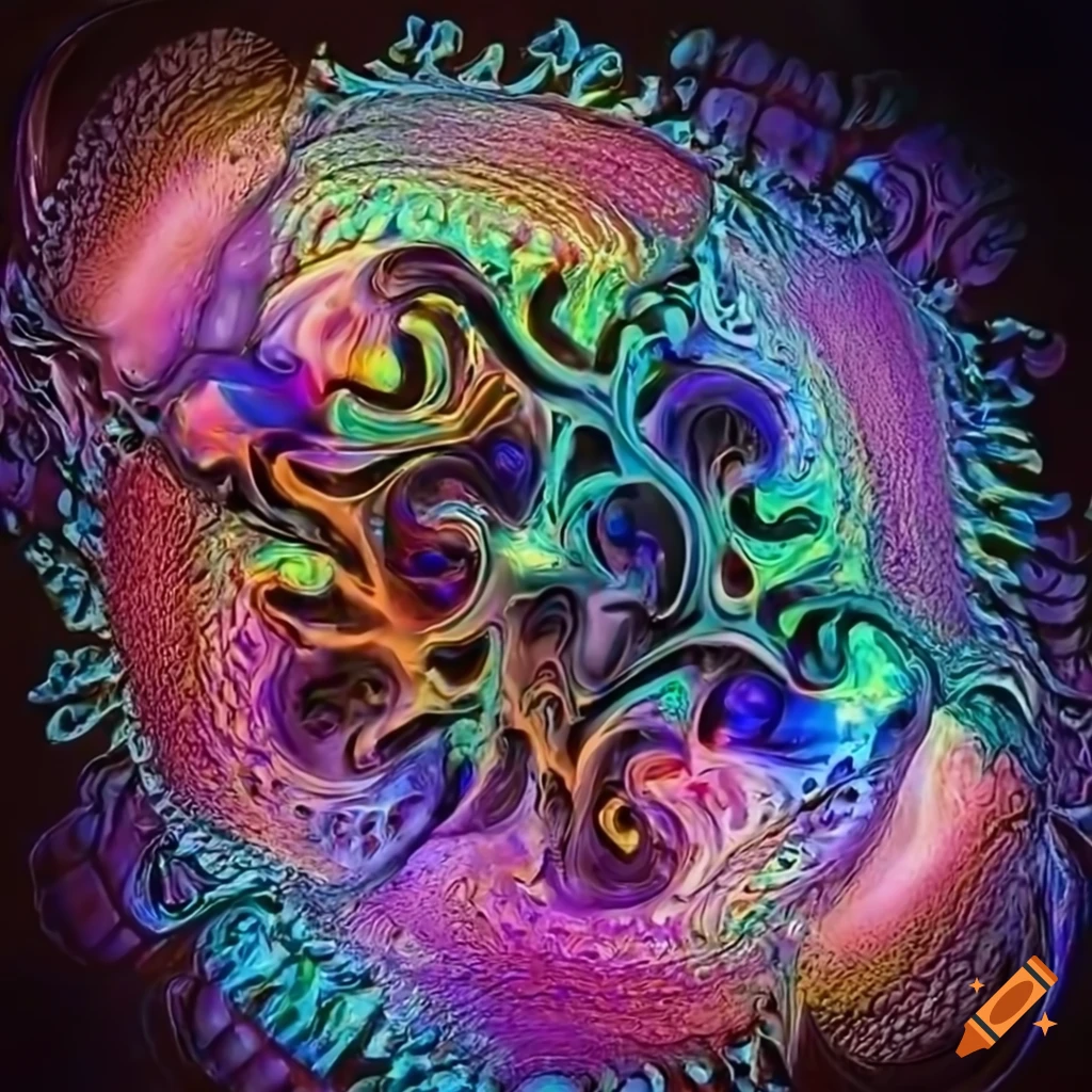 Steel sculptural MC Escher labyrinth art with iridescent liquid trickling down