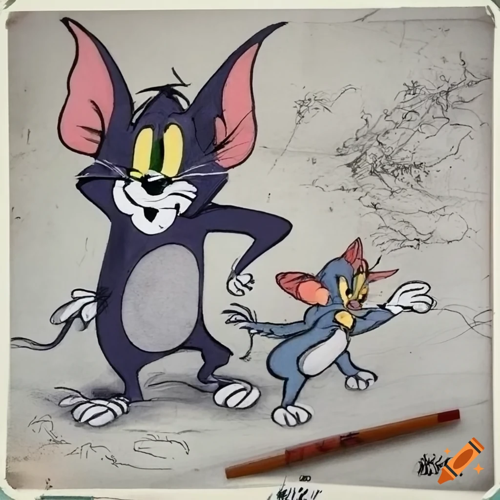 Tom and Jerry Drawing by Abdul Qayyum - Pixels