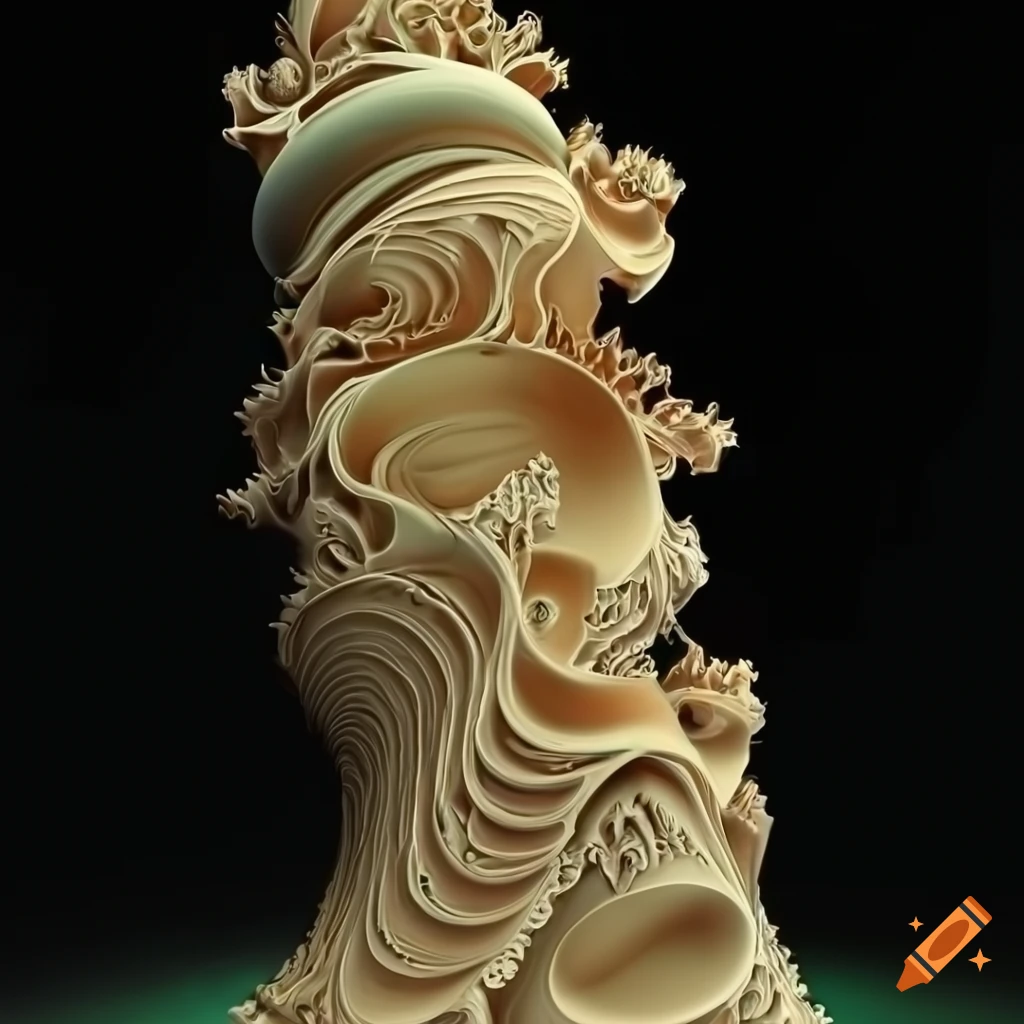 Intricate fractal 3D illustration with colorful abstract details