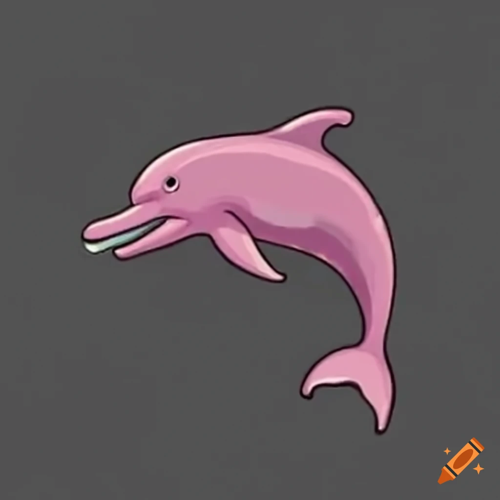 Pink Amazon River Dolphin swimming gracefully in the river