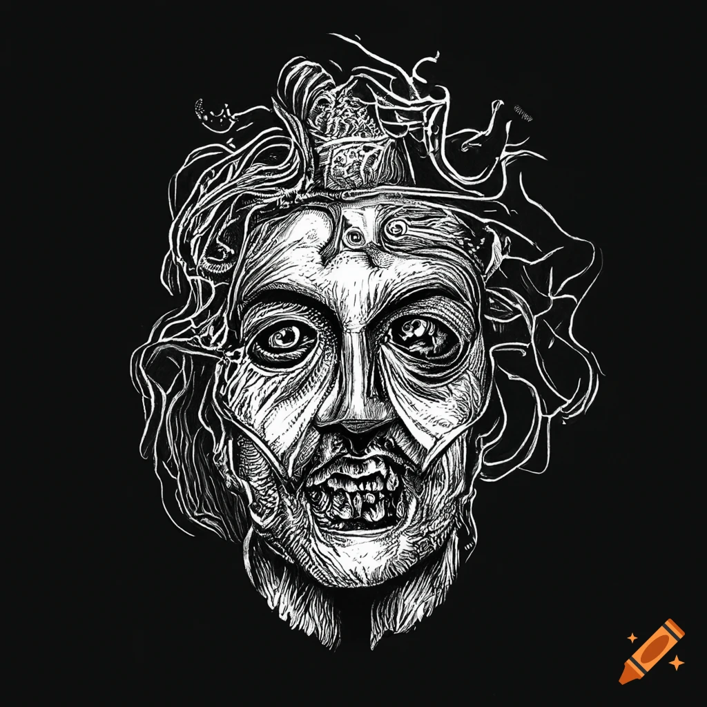 Magician tarot card pencil illustration symbolizing concentration and transformation