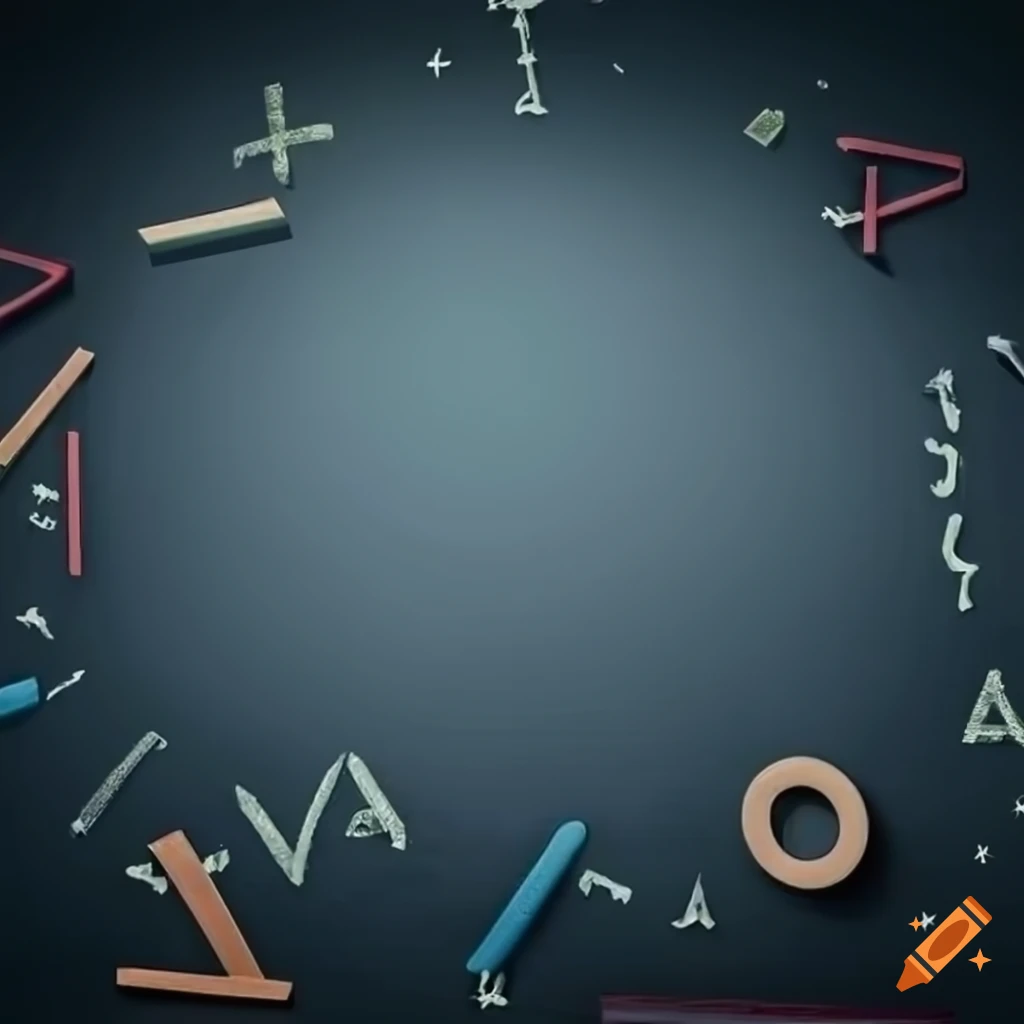 Math and analytical geometry formulas on a blackboard in 8k resolution