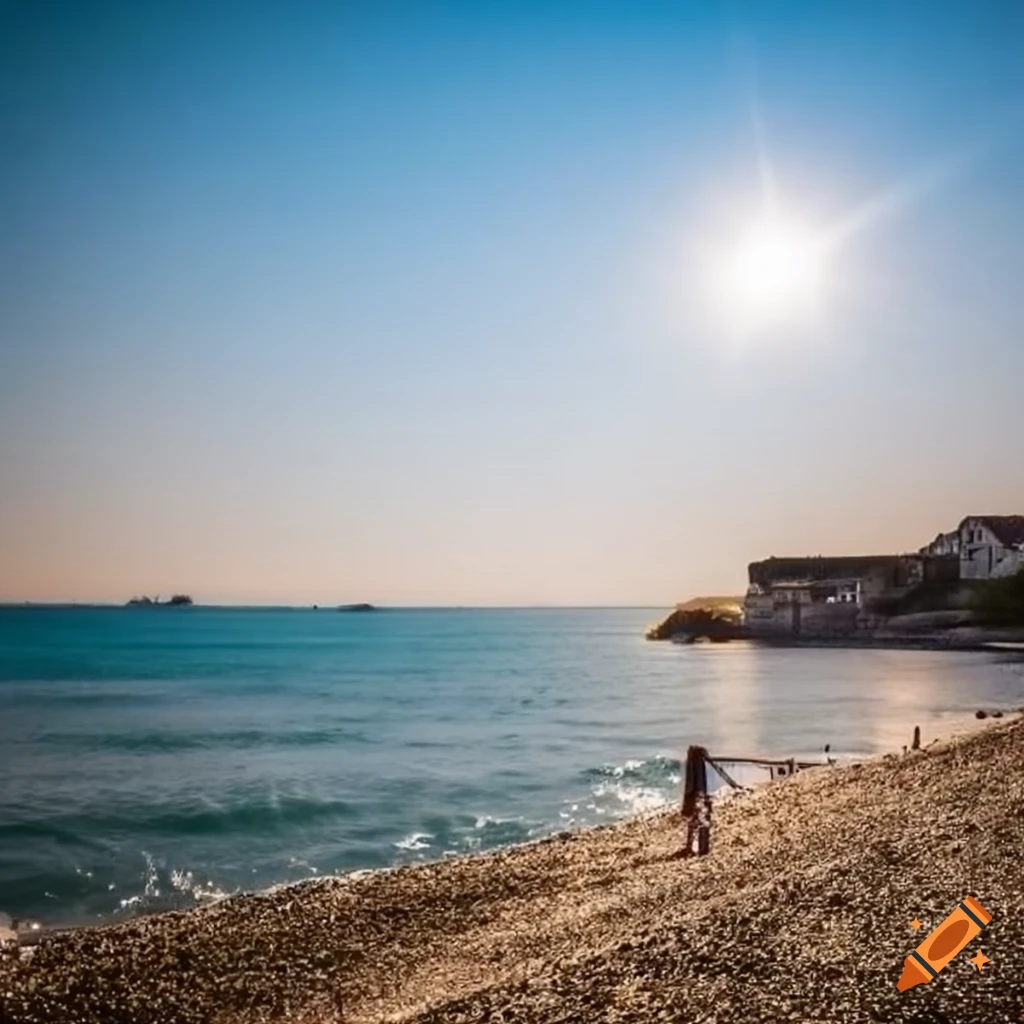 Small seaside town view