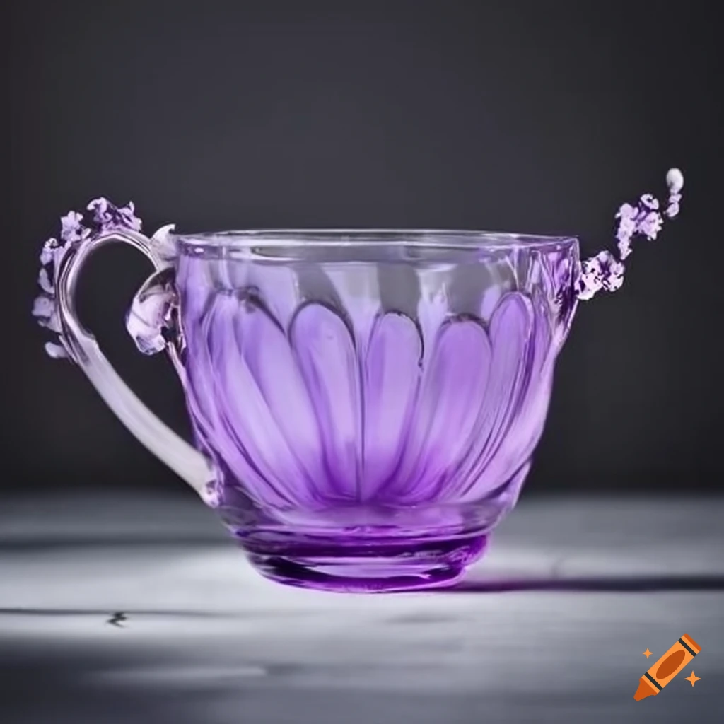 Clear lavender glass teacup
