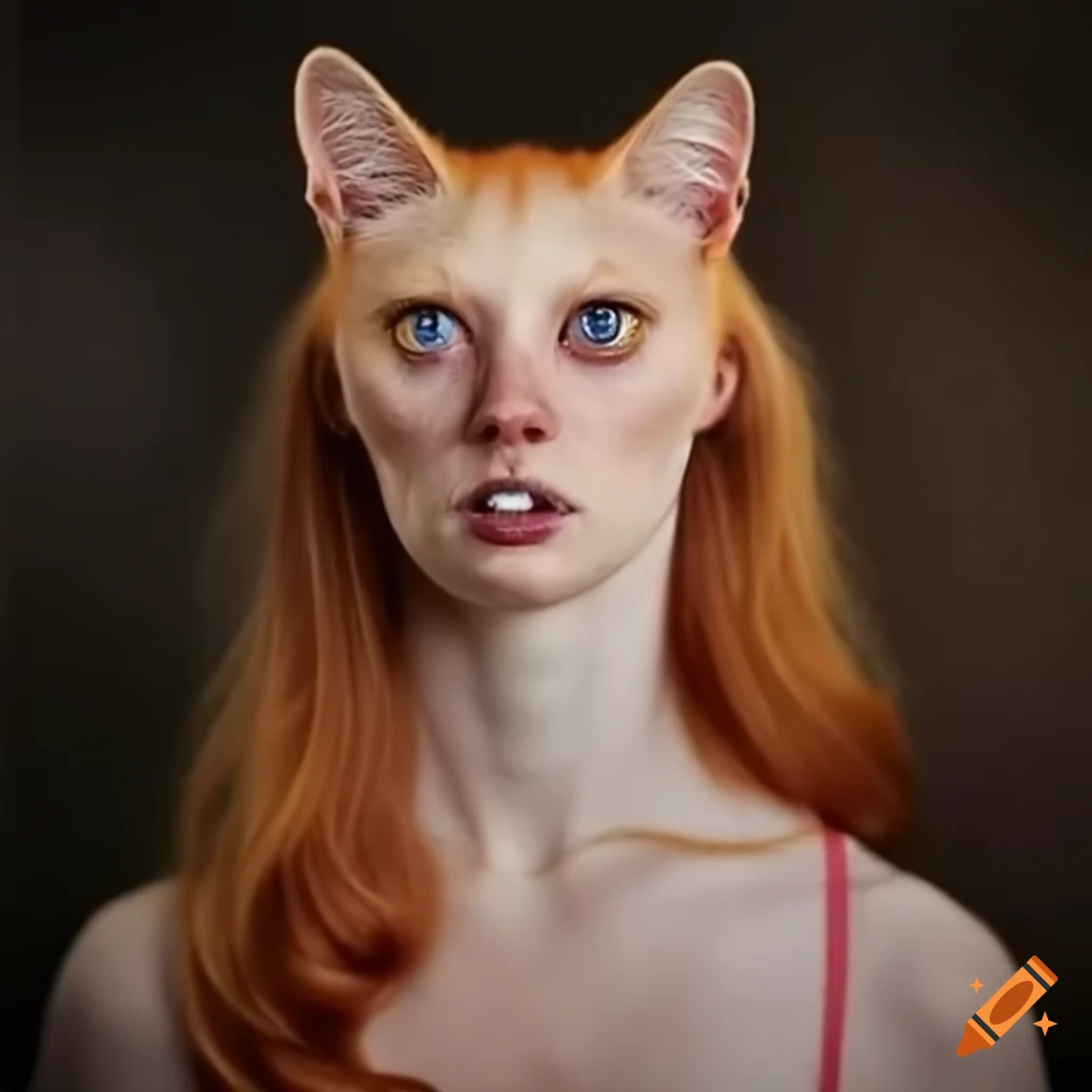 Deborah ann woll's transformation into a cat with hyperrealistic