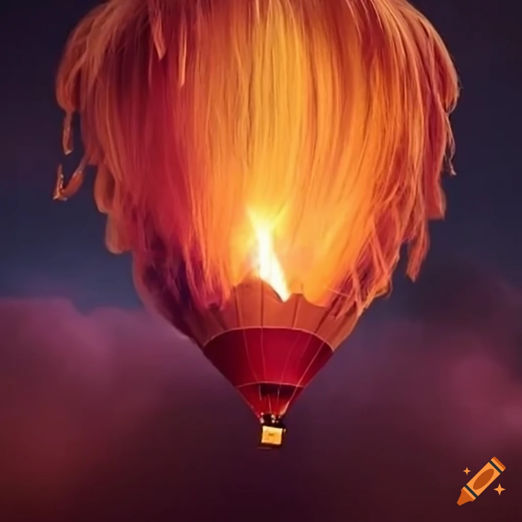 Hot air balloon made of hair in a unique design