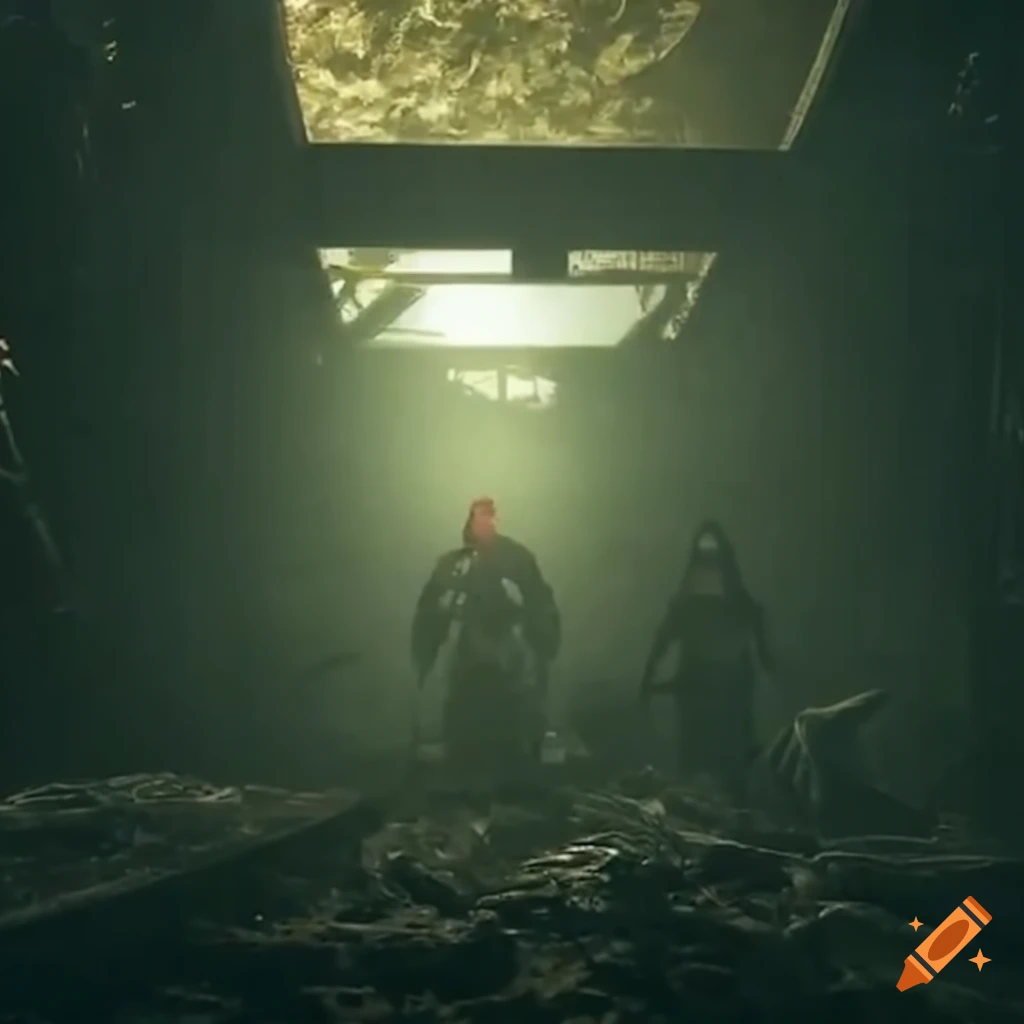 Found footage of eerie cyberpunk entertainment ritual