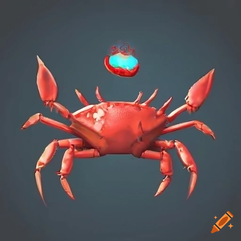 Red crab in a 2D game