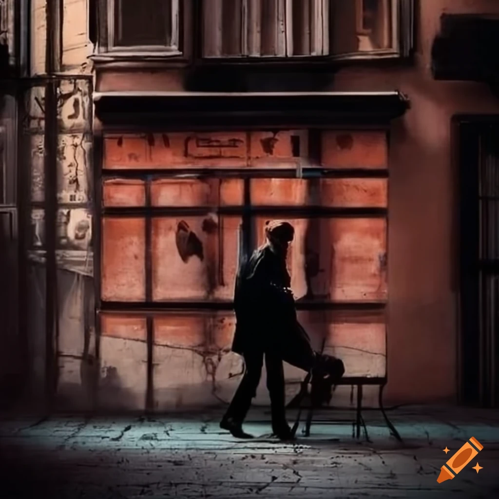 Movie poster with a city street scene and people walking near cheap shops