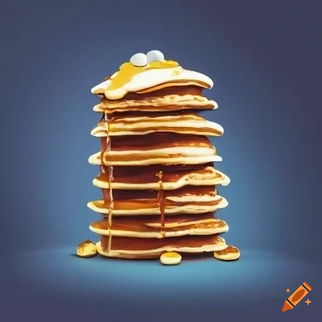 Towering galaxy-themed golden pancake stack