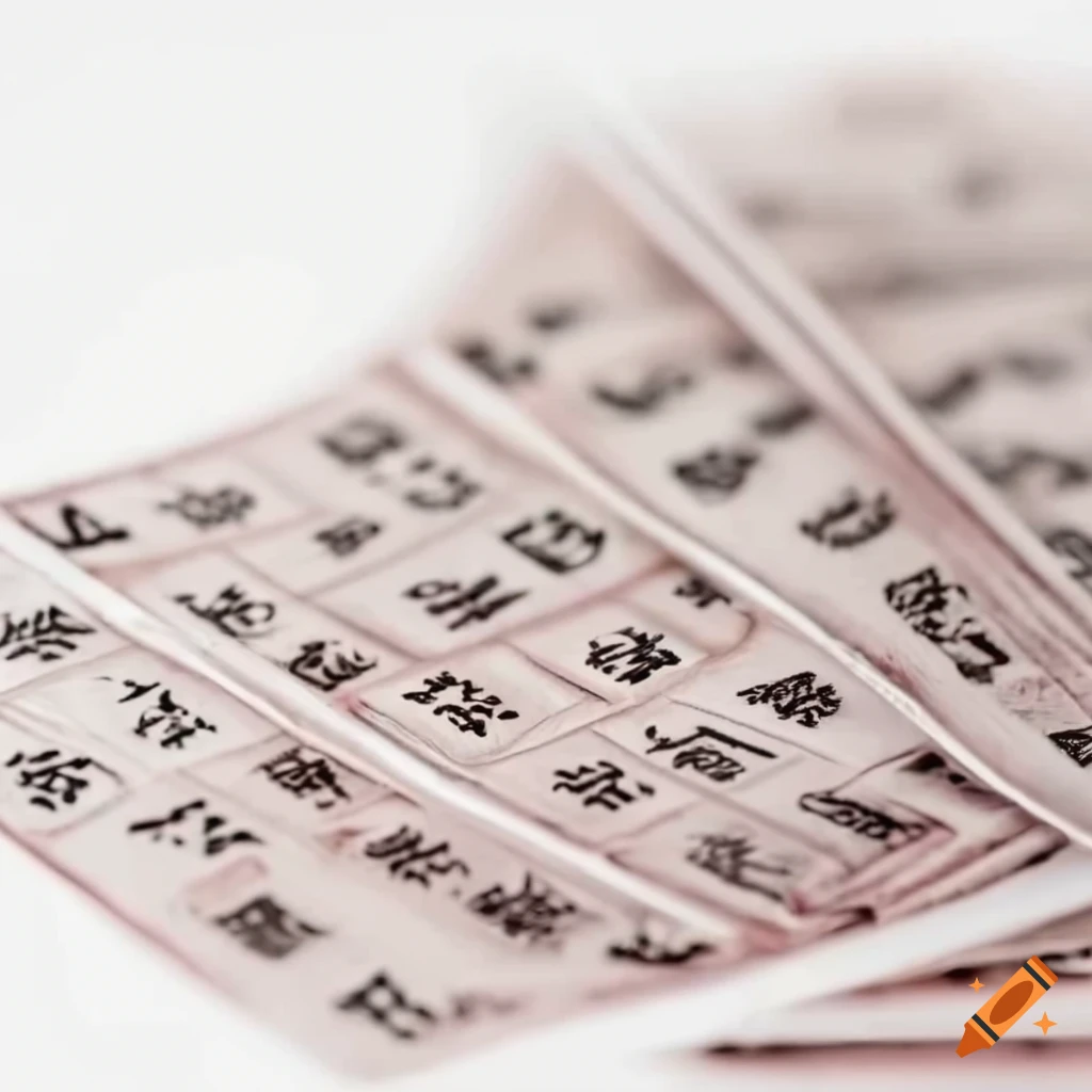 Chinese words on white background