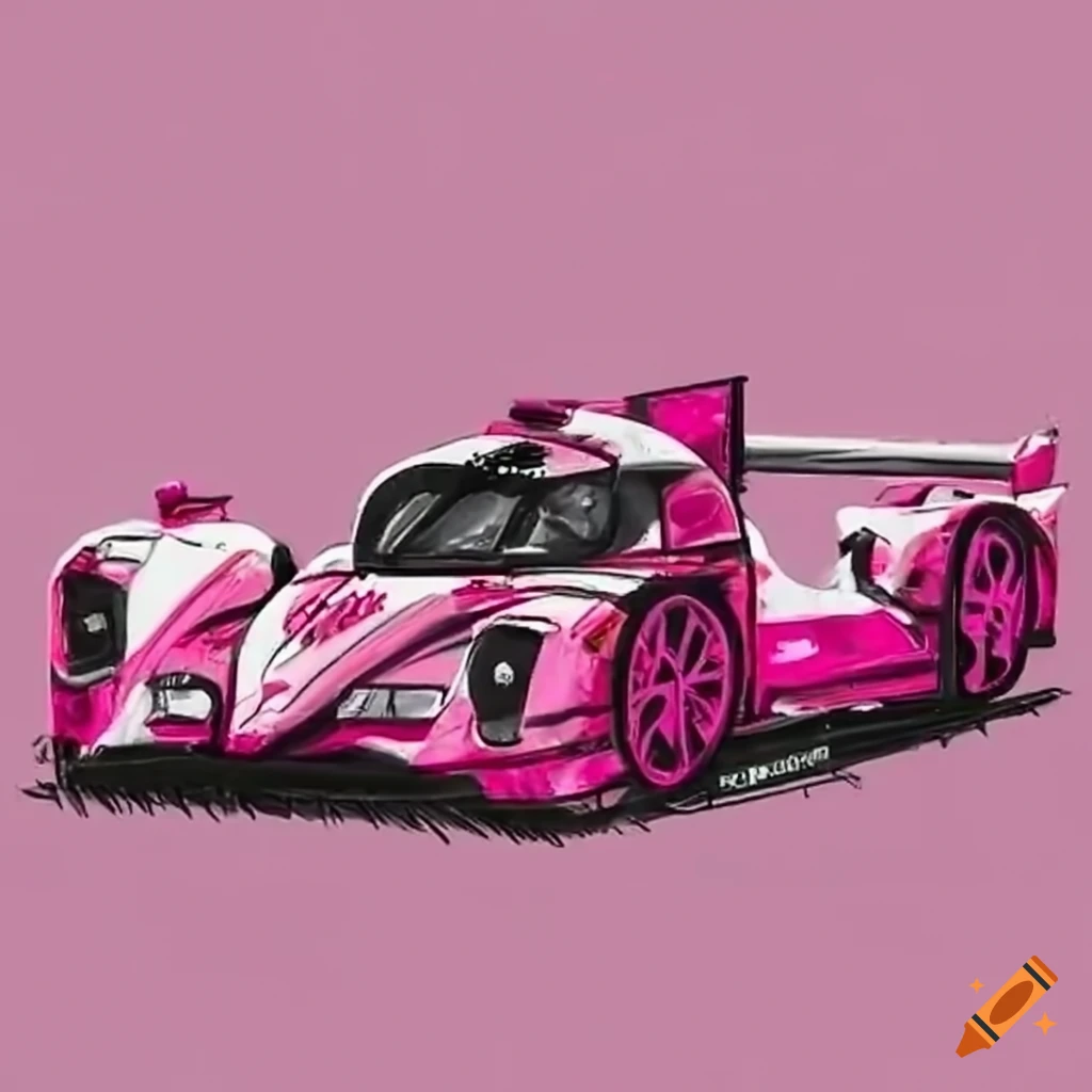 Pink Le Mans race car in action