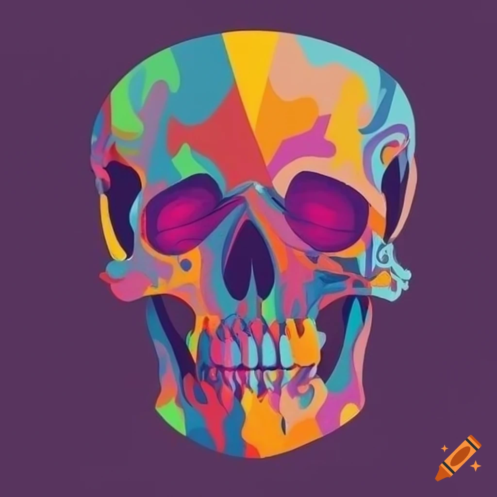 Black and white minimalistic skull art on Craiyon