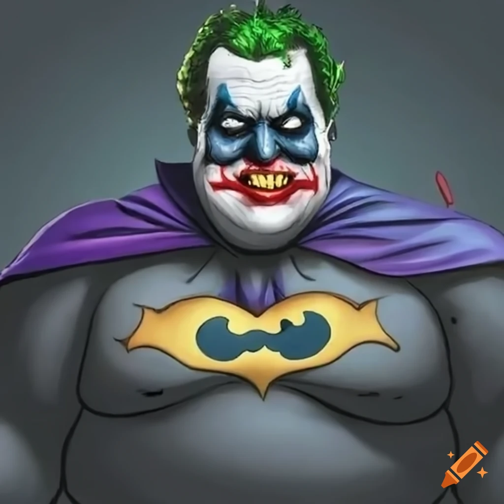 Overweight batman battling fat joker on Craiyon