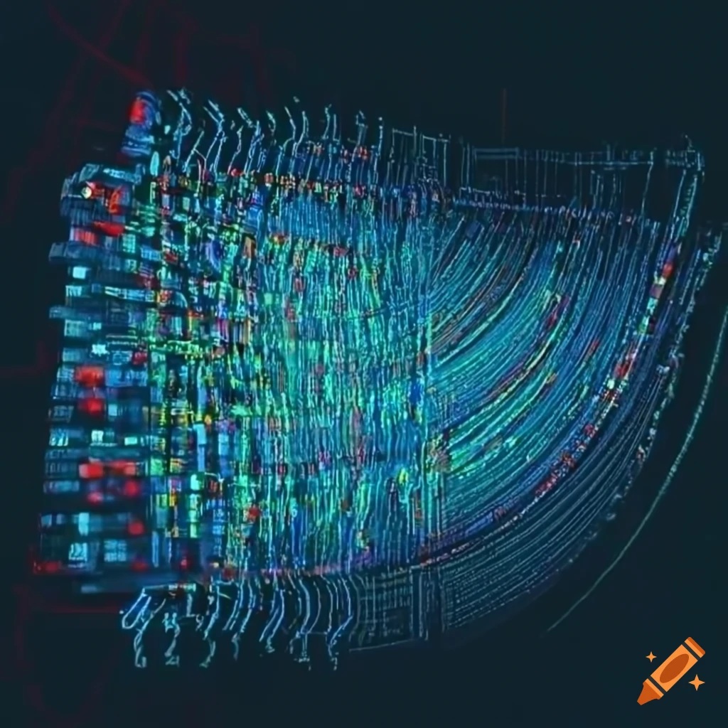 Detailed visualization of a data algorithm on Craiyon