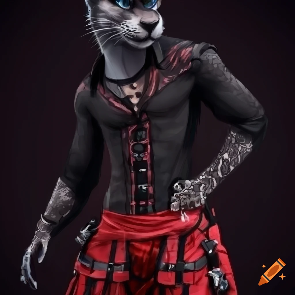 Realistic full body character reference of an effeminate male with goth-punk style