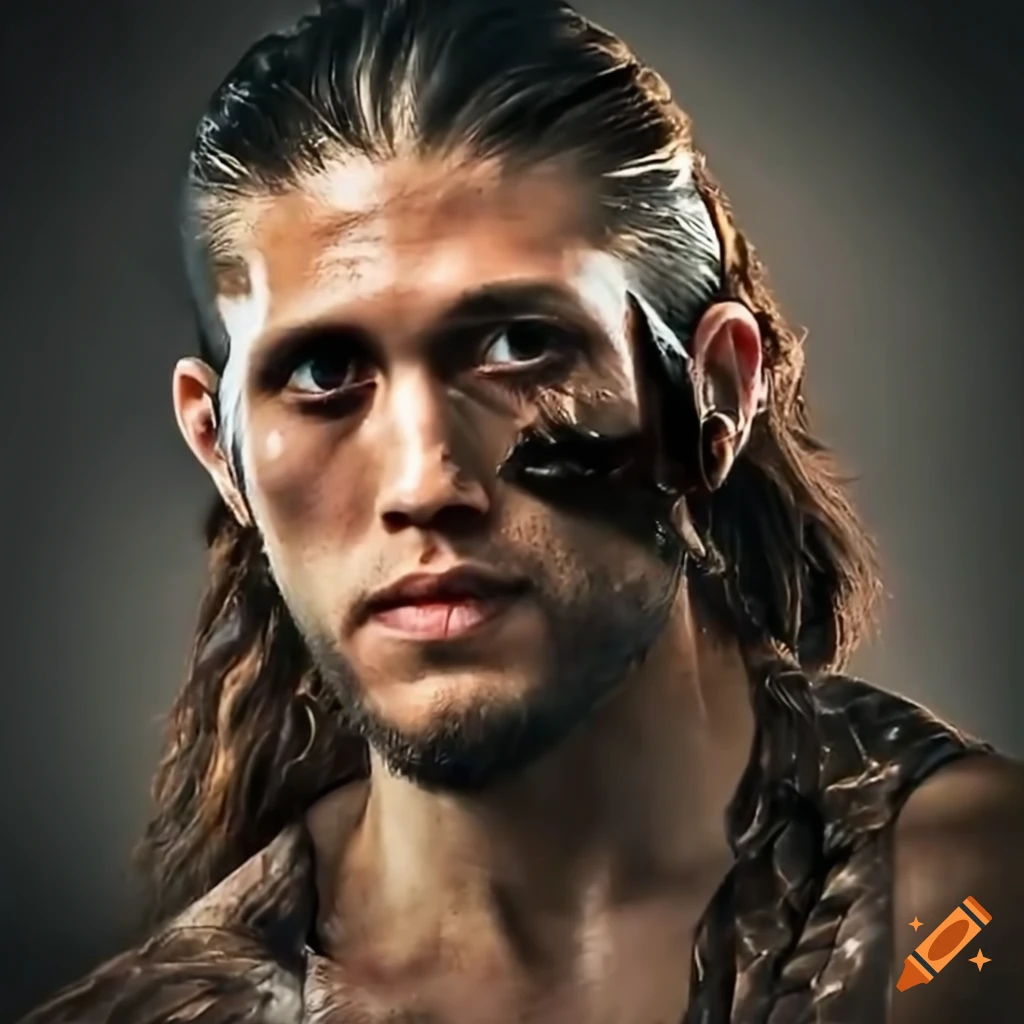 High detail artistically portrayed Brian Ortega with an eagle