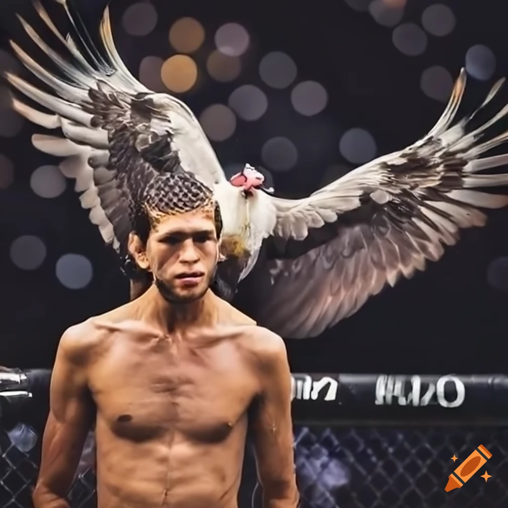 Tribute to MMA fighter Brian Ortega with eagle wings behind him