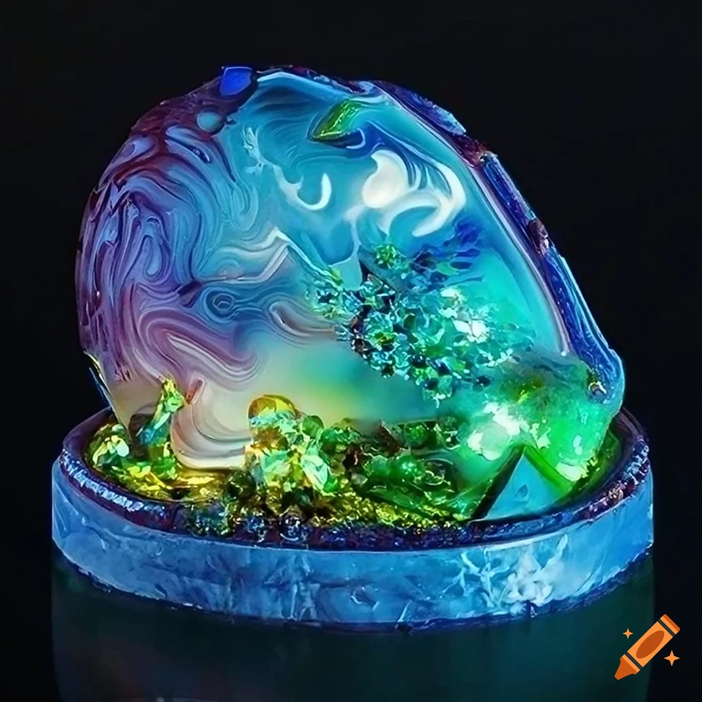 Sculpted marble figures with intricate details and cinematic lighting