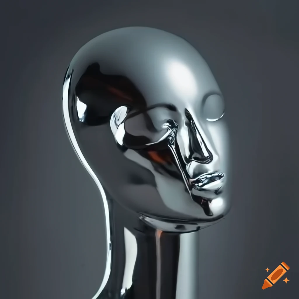 Chrome mannequin in an abstract room
