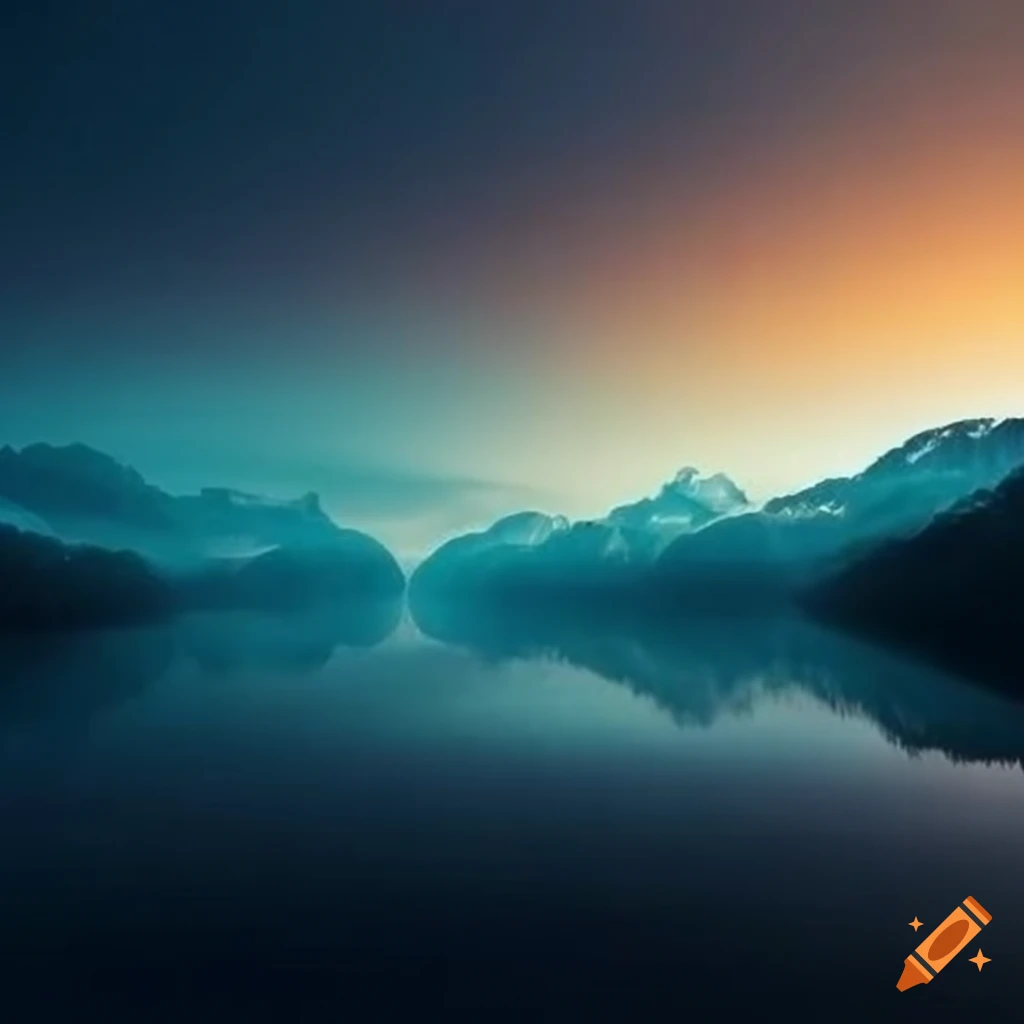 Exterior scenery with black earth, trees, river water, and sky clouds on Craiyon