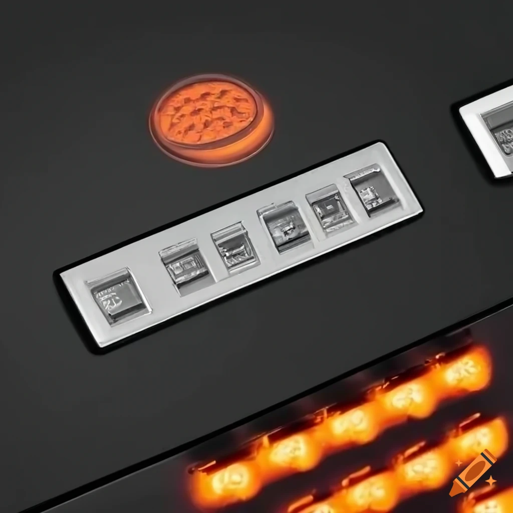 Detailed 3d command control interface with buttons, switches, and ...