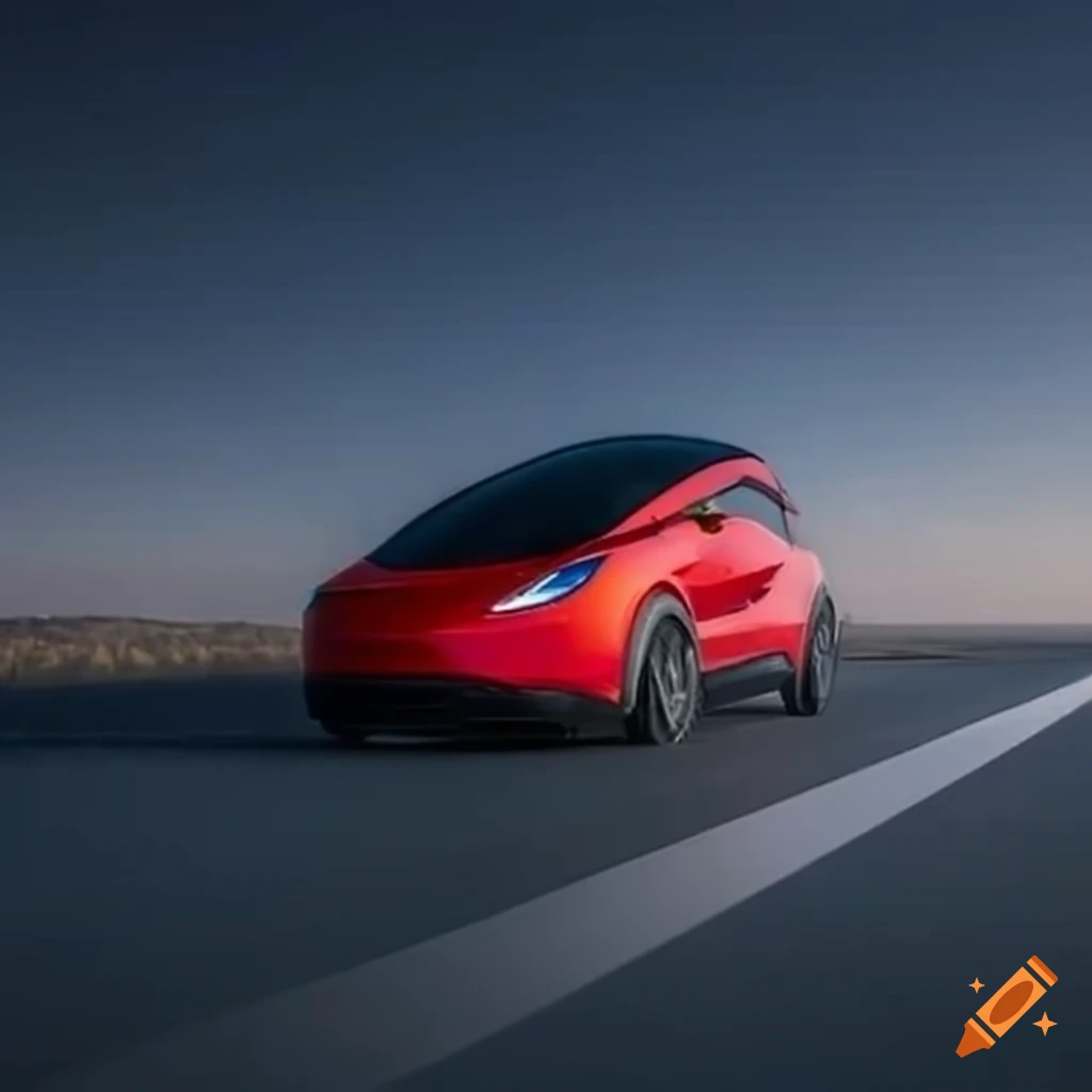 Solar-powered electric vehicle on a scenic route