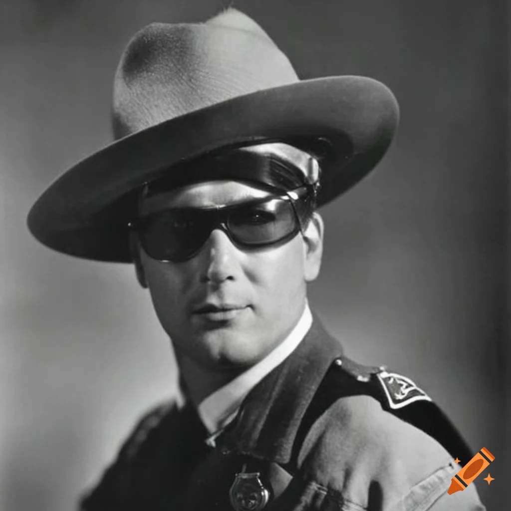 Creepy sheriff wearing shades in 1940