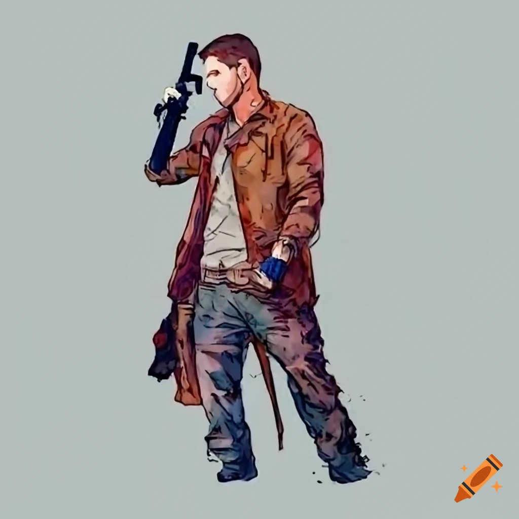 Dean Winchester holding a gun in a confrontation